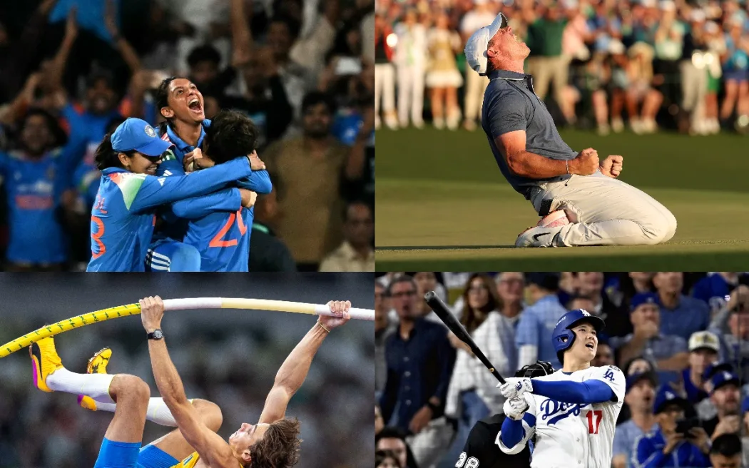 India win women's cricket world cup, Rory McIlroy finally wins the Masters Tournament, Armand "Mondo" Duplantis breaks is own pole vault world record, baseball star Shohei Ohtani makes history with his bat and arm in 2025.
