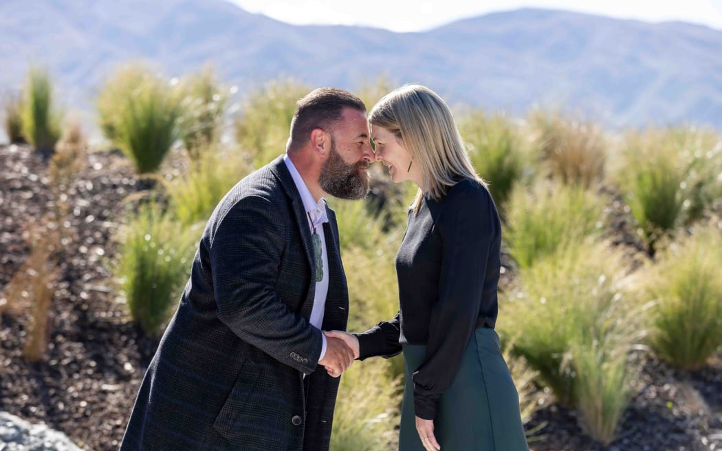 Te Rūnanga o Ngāi Tahu Kaiwhakahaere Justin Tipa and Milford Sound Tourism chief executive Haylee Preston.