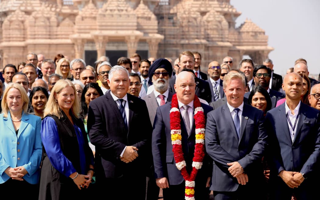 Christopher Luxon visits Swaminarayan Akshardham temple in New Delhi, India.