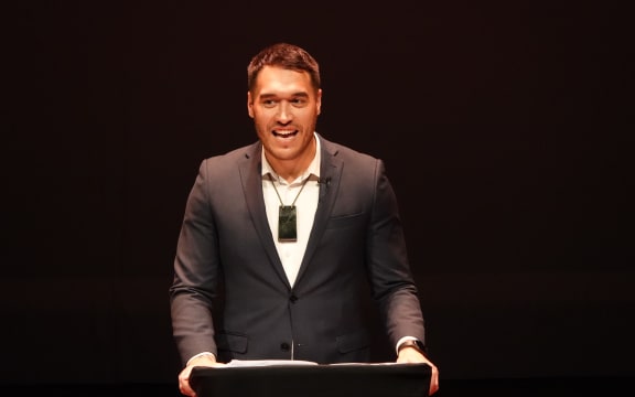 Far North Mayor Moko Tepania addresses the crowd.