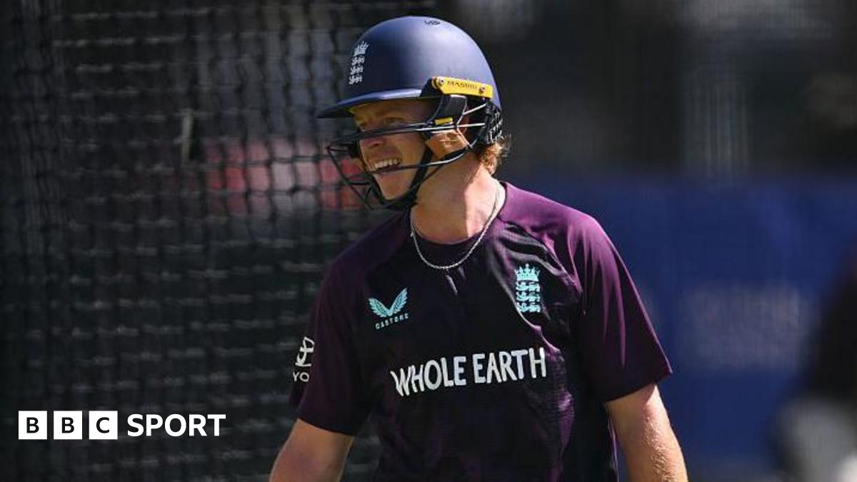 Ollie Pope during a net session