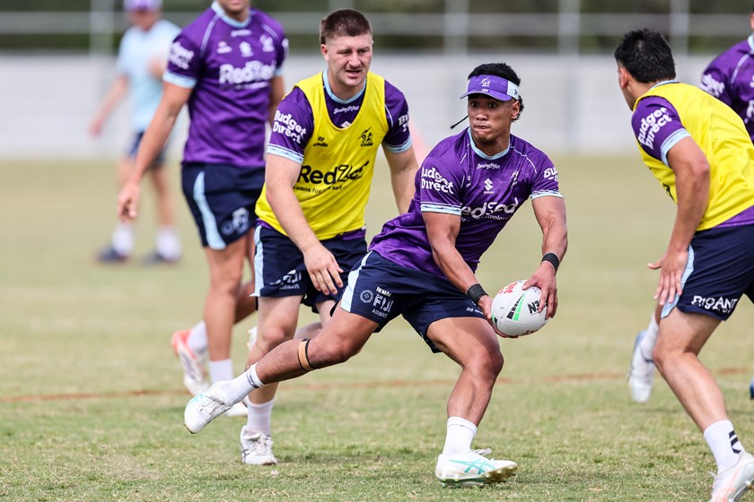 Sua Fa'alogo at Storm pre-season training.