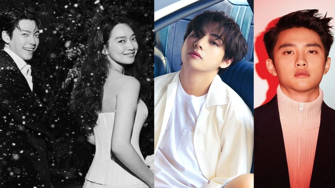 Kim Woo Bin and Shin Min Ah: courtesy of AM Entertainment, BTS' V: courtesy of BIGHIT MUSIC, EXO's D.O.: courtesy of SM Entertainment
