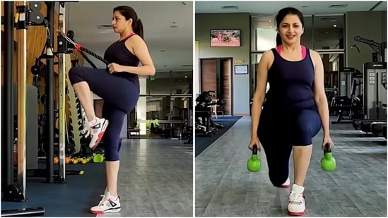 Bhagyashree shares quick 3-set workout for busy days and travel. (Instagram/@bhagyashree.online)
