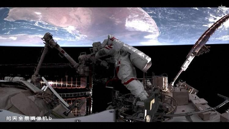 New spacesuits debut for Shenzhou-21's first spacewalk - news.cgtn.com