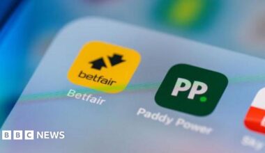 A phone screen with the Paddy Power and Betfair apps side by side in a folder