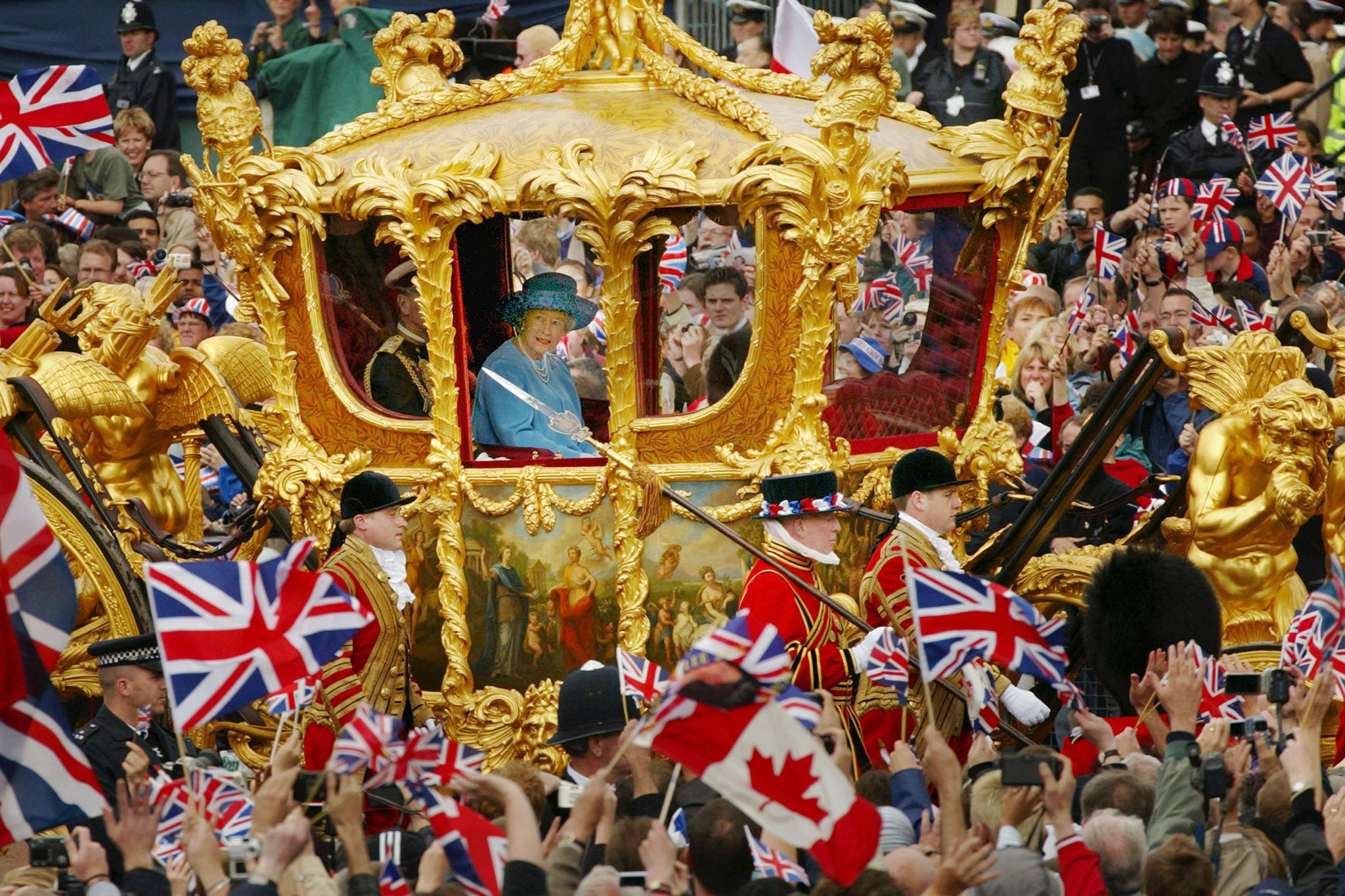Public displays of wealth: Queen Elizabeth and Prince Philip during the Queen's golden jubilee celebrations in June 2002