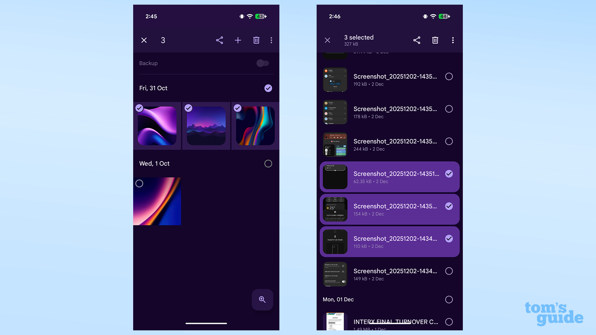 Selecting images on a Pixel 10 when using Quick Share between iPhone and Pixel