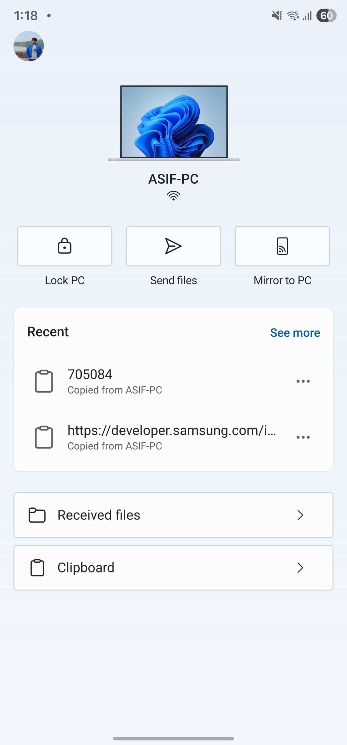 microsoft link to windows samsung phone lock pc