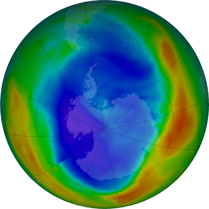 Sept. 1, 2025 Antarctic ozone hole/NASA Ozone Watch