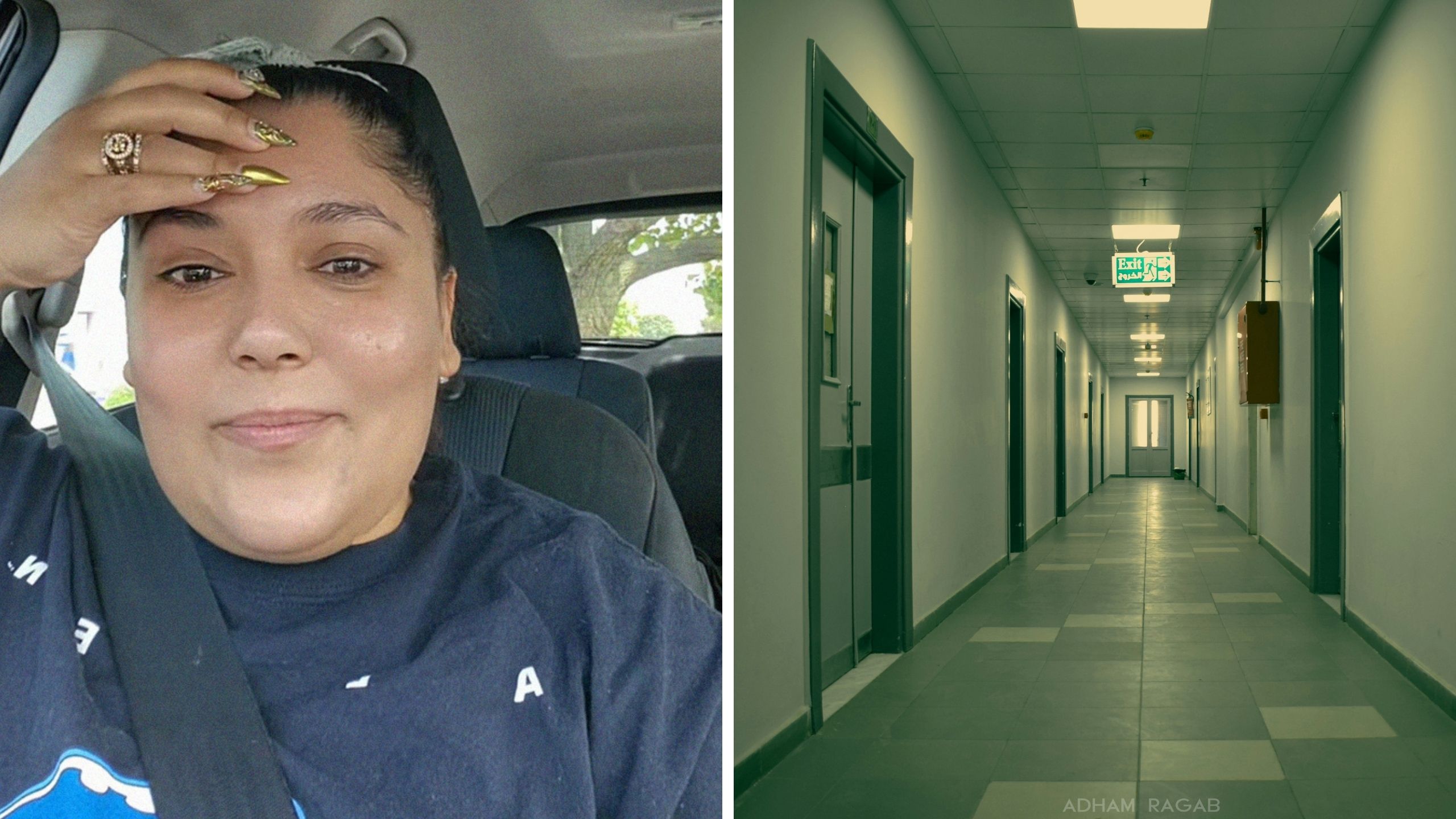 woman shares mental hospital experience (l) mental hospital halls (r)