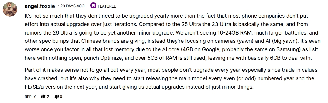 Reader comments on upgrading from Galaxy S23 Ultra Reader comments on upgrading from Galaxy S23 Ultra