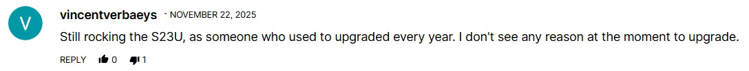 Reader comments on upgrading from Galaxy S23 Ultra.jpg Reader comments on upgrading from Galaxy S23 Ultra.jpg