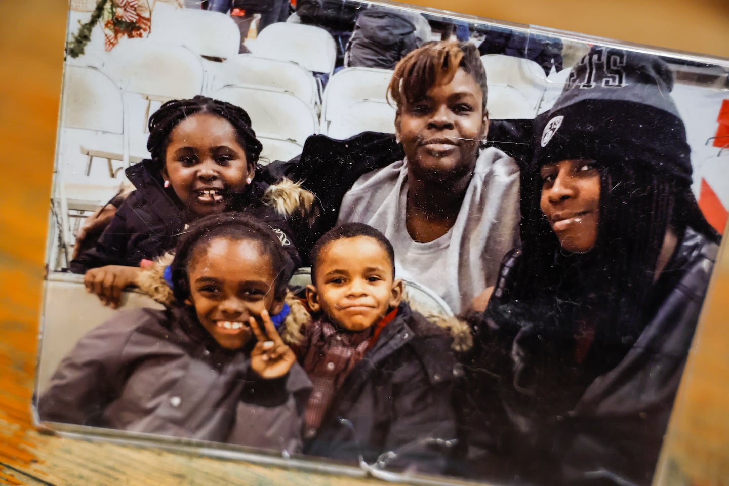 Sanders (center) with family in an undated photo. 