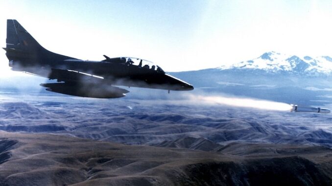 TA-4K Skyhawk launches AGM-65_Maverick_in_1989 A-4 Skyhawk