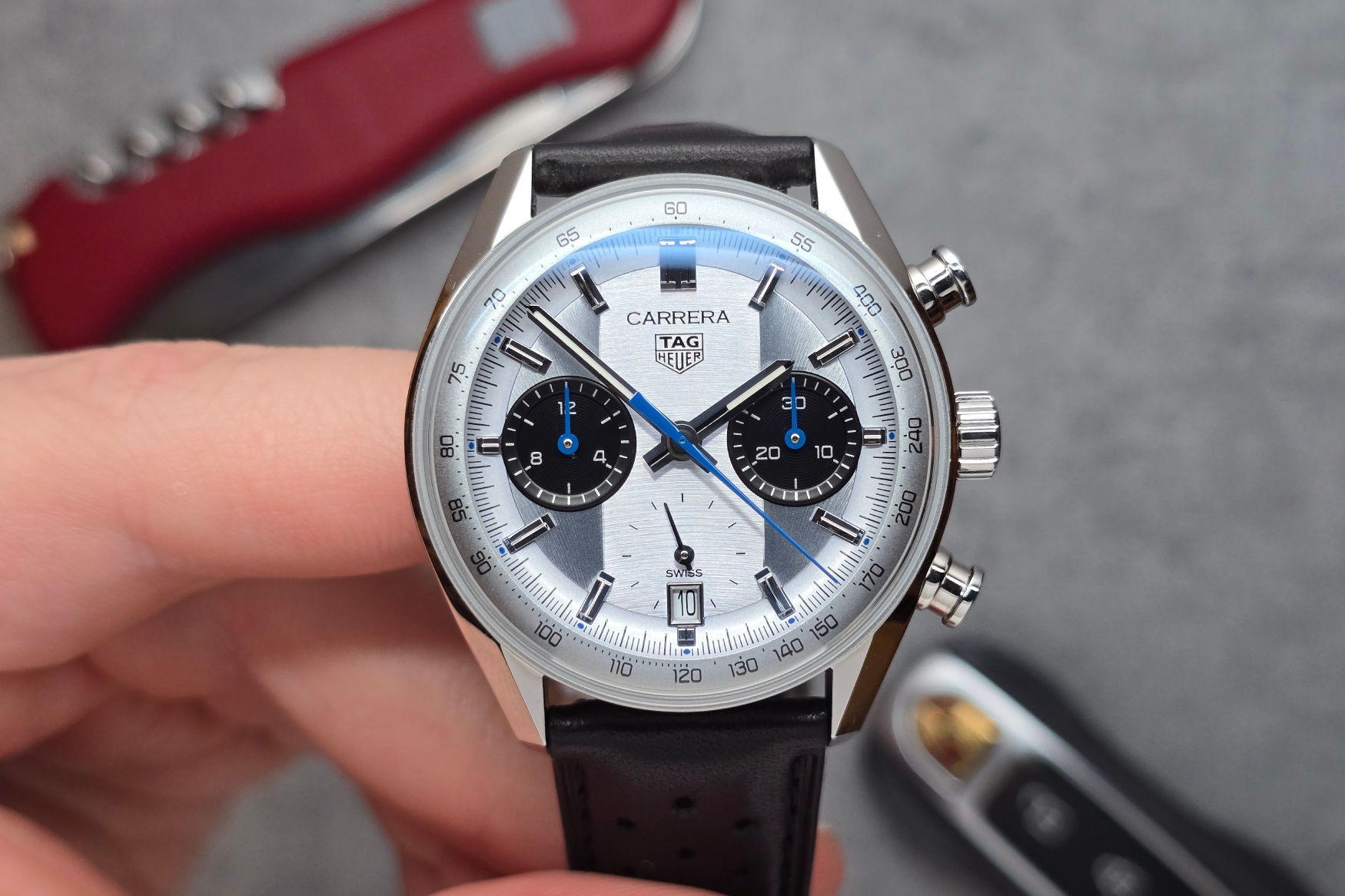 TAG Heuer Carrera Glassbox Australian Limited Edition in hand
