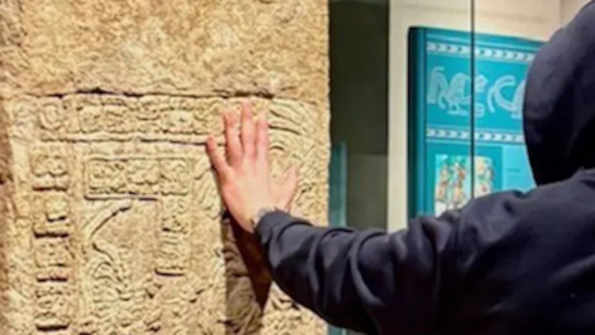 Bad Bunny slammed online for touching ancient Mayan monument in Mexico museum