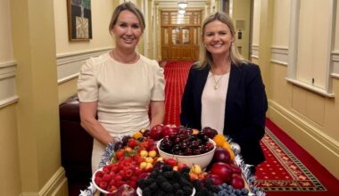 MP brings fruit to Parliament to celebrate forecast of record exports