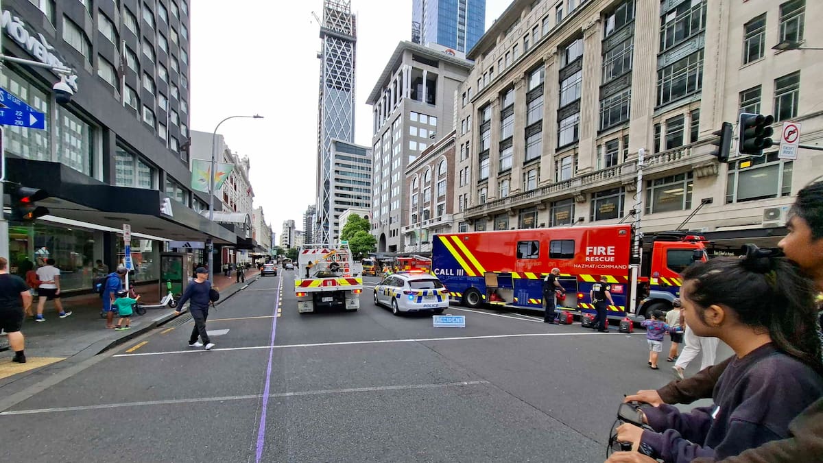 Firefighters battle blaze in basement of six-storey Dilworth Building in downtown Auckland
