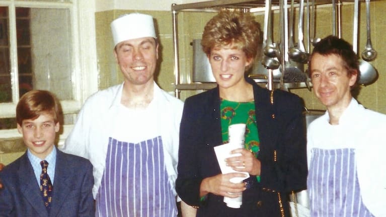A young Prince William with Diana at The Passage in 1993.