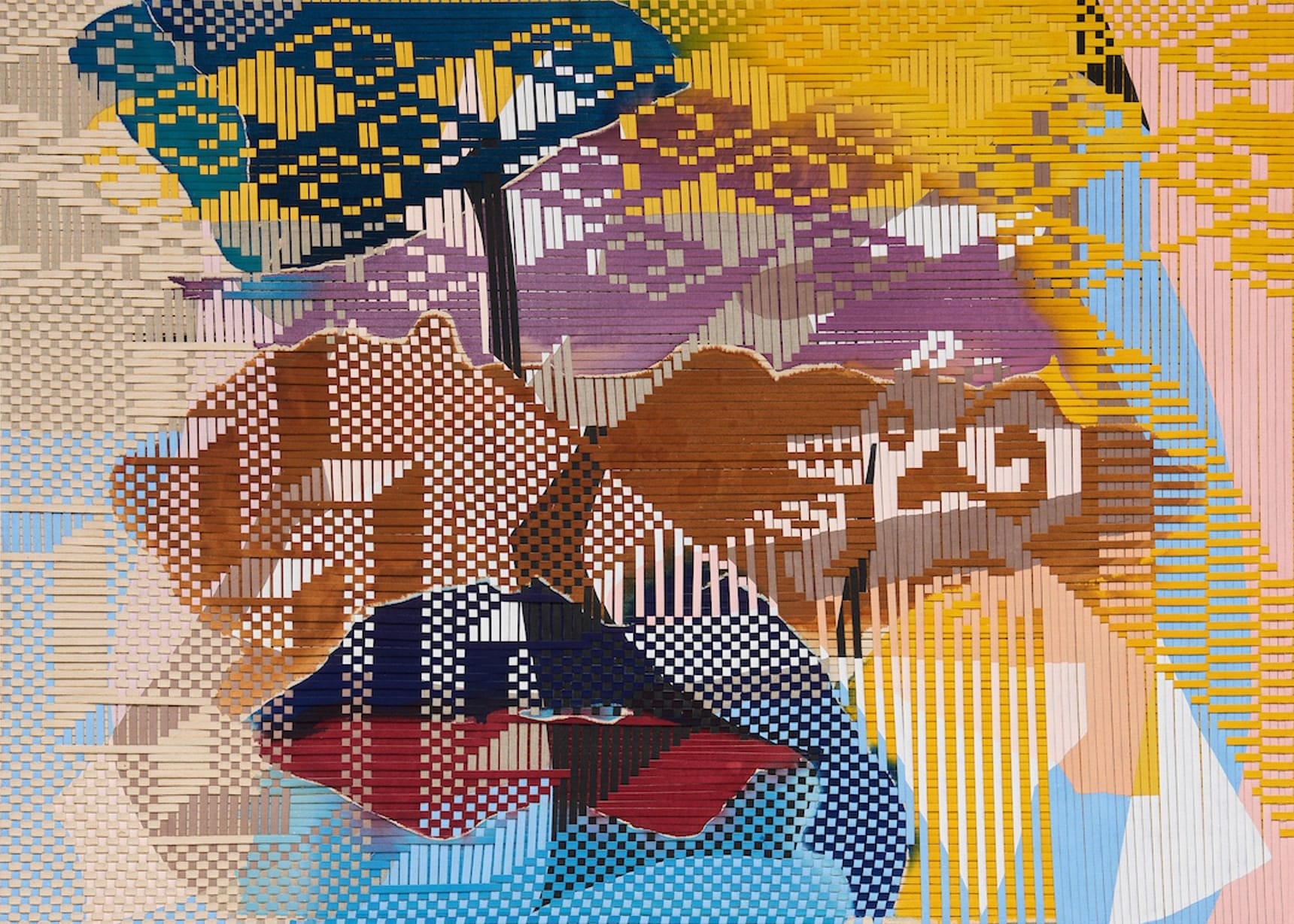 an abstract woven composition by Miguel Arzabe