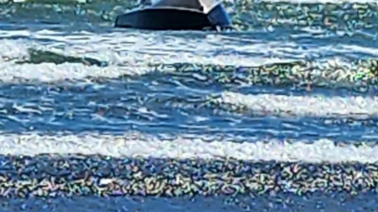 Teague's boat which capsized in Raglan.