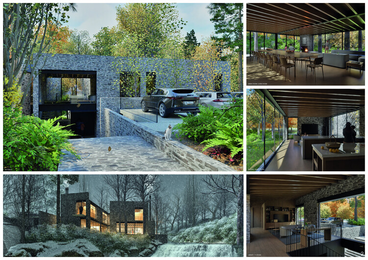Howard Waterfall Retreat Competition: Buildner’s Winners Explore Multigenerational Living and Topography - Image 29 of 41