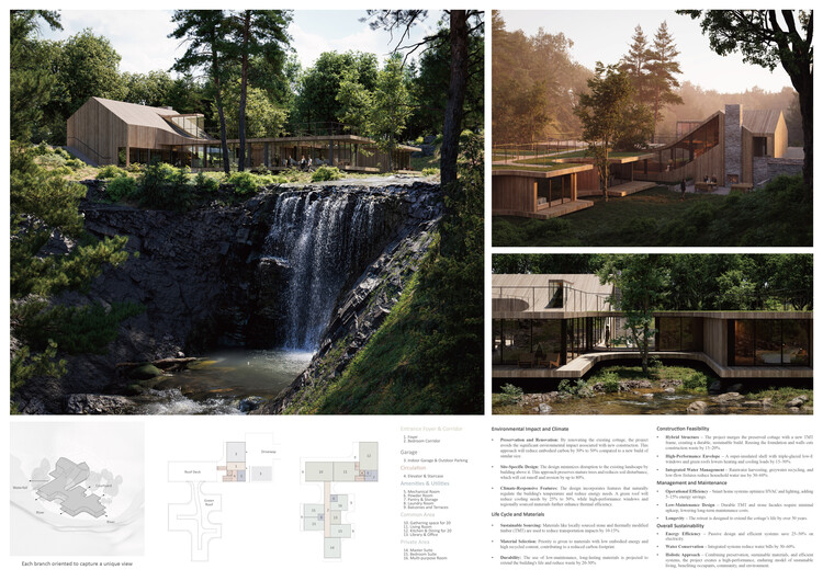 Howard Waterfall Retreat Competition: Buildner’s Winners Explore Multigenerational Living and Topography - Image 28 of 41