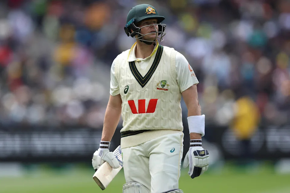 Steve Smith leaves the field after being dismissed.