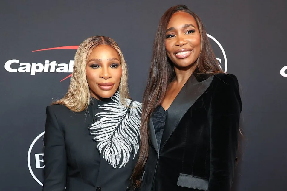 Kevin Mazur/Getty for W+P Serena Williams and Venus Williams in July 2024