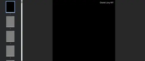 US Department of Justice A screenshot of a file which has fully redacted blank pages
