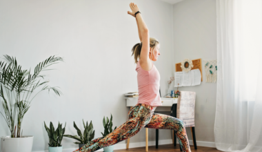 A woman doing a forward lunge