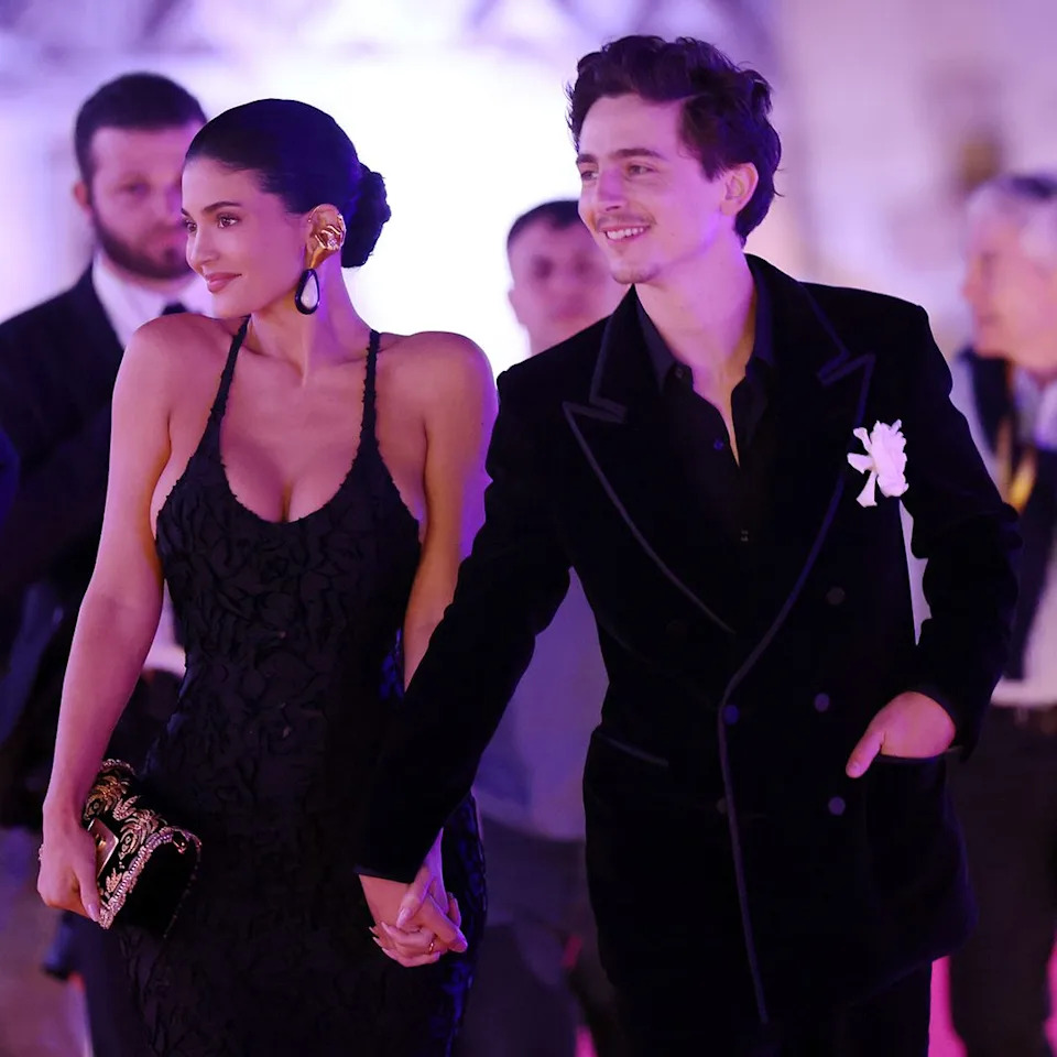  ROME, ITALY - MAY 07: Kylie Jenner and Timothee Chalamet  attend the red carpet during the 70th David Di Donatello at Cinecitta Studios on May 07, 2025 in Rome, Italy. (Photo by Ernesto Ruscio/Getty Images). 
