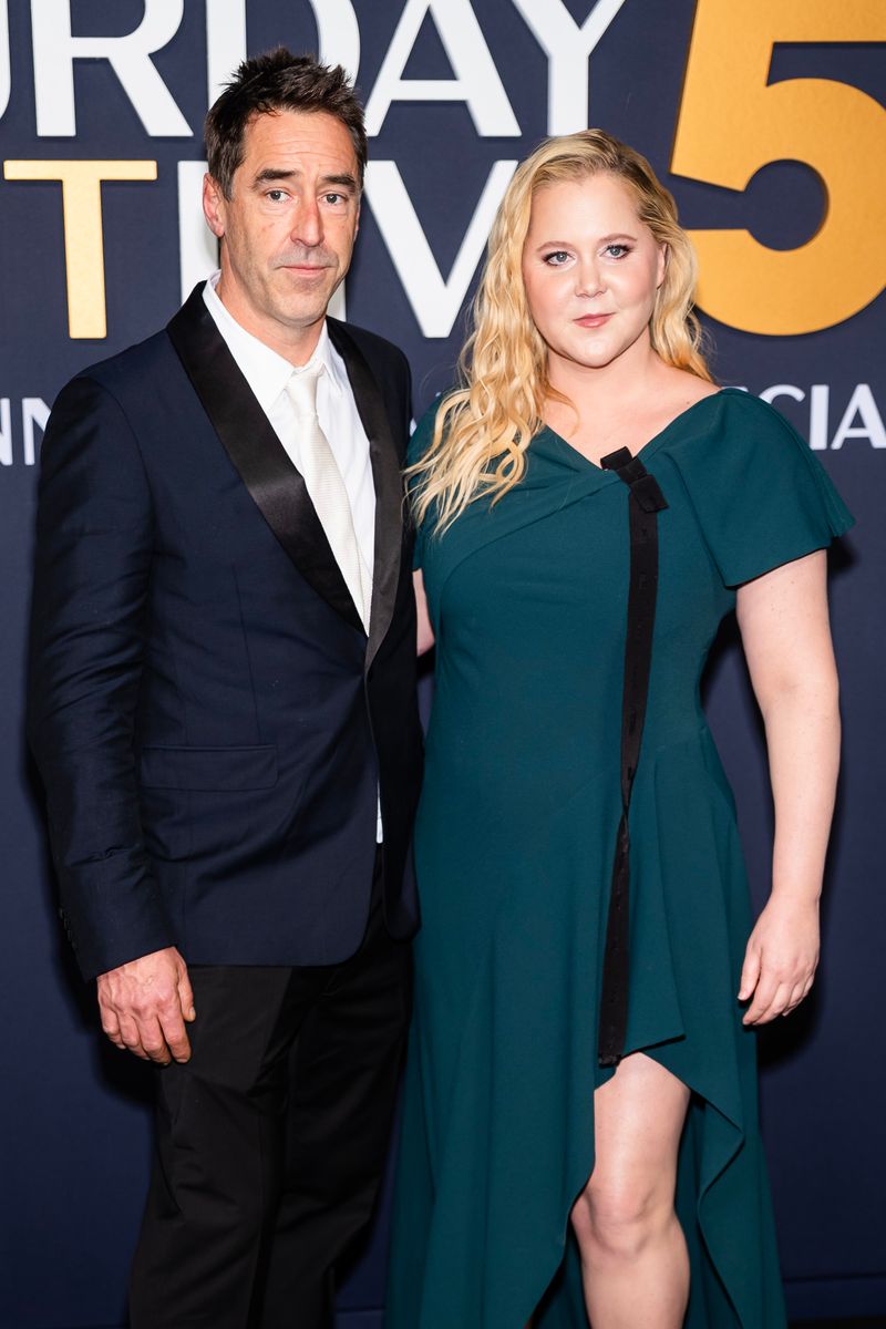 Chris Fischer and Amy Schumer at the SNL50: The Anniversary Special on February 16, 2025 in New York City