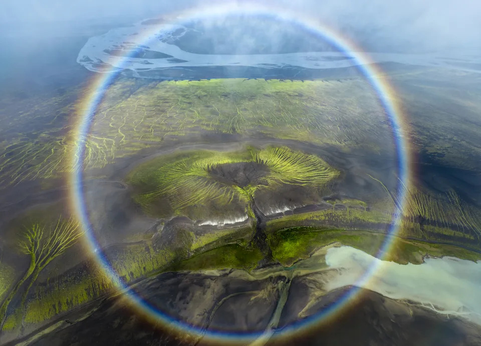 a circular rainbow