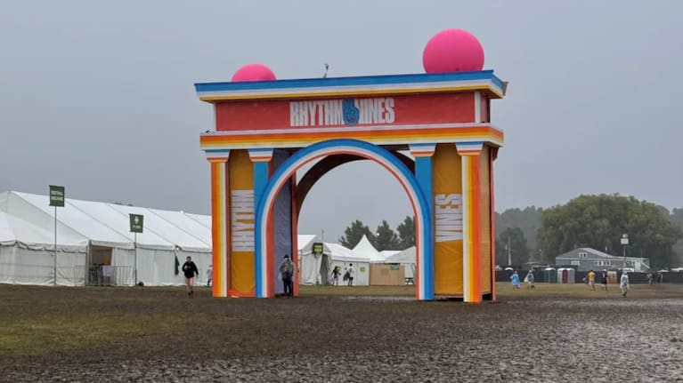 Festival goers at Rhythm and Vines are off to a soggy start after the region was wiped with heavy rain. Photo: Lucy Parkinson