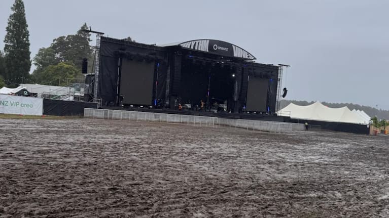 Festival goers at Rhythm and Vines are off to a soggy start after the region was wiped with heavy rain. Photo: Lucy Parkinson