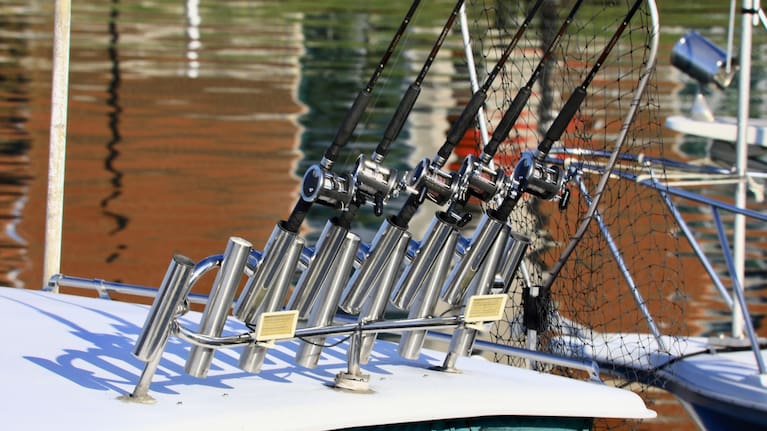 Fishing rods and reels on a charter boat (File image).