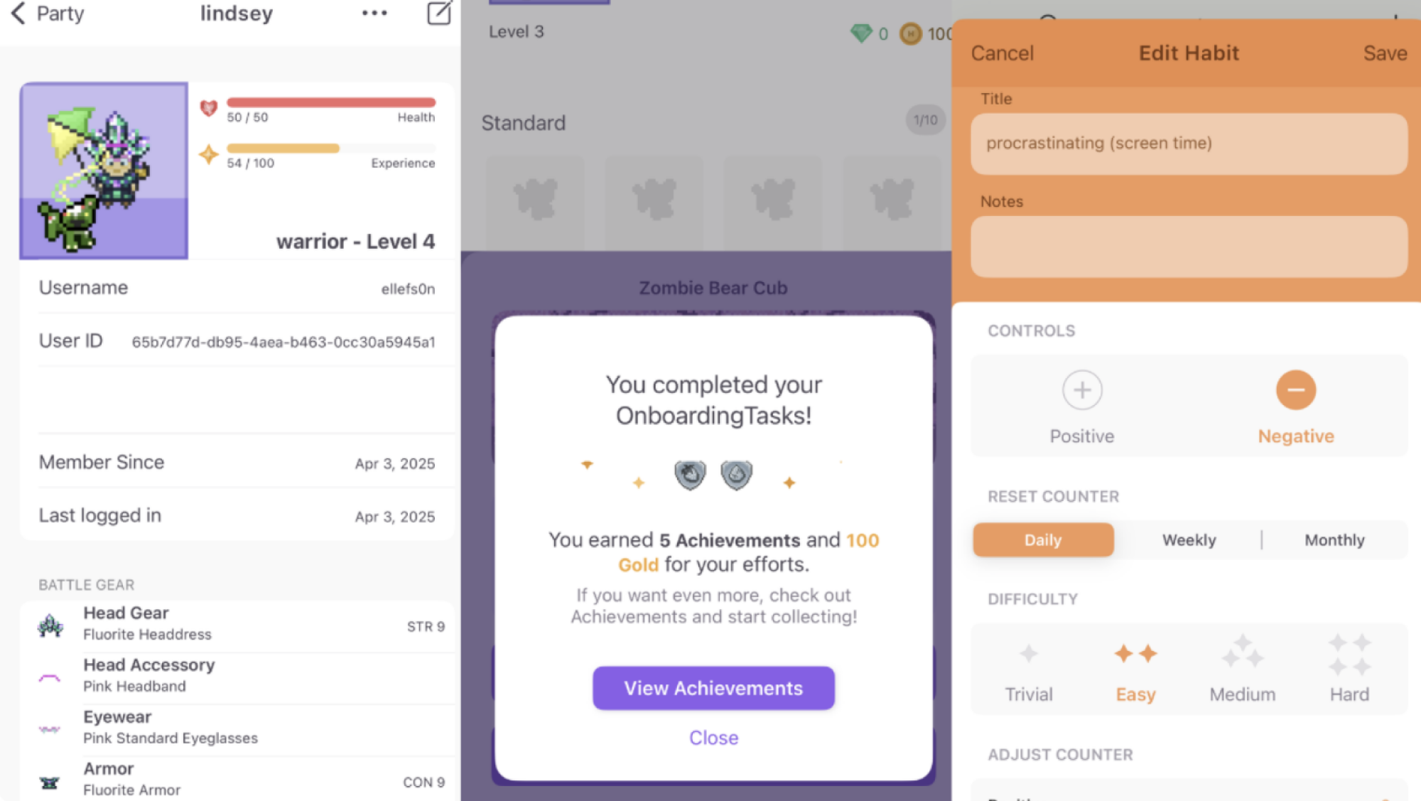 Habitica in iOS