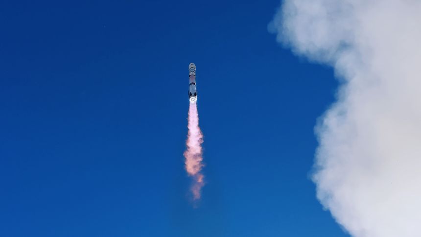 A Chinese reusable booster explodes in historic first orbital test in Alxa League, Inner Mongolia, China, on December 3, 2025.