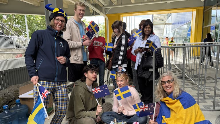 Keen IKEA fans waiting in line for the store's opening.