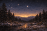 Starry Mountain Scene