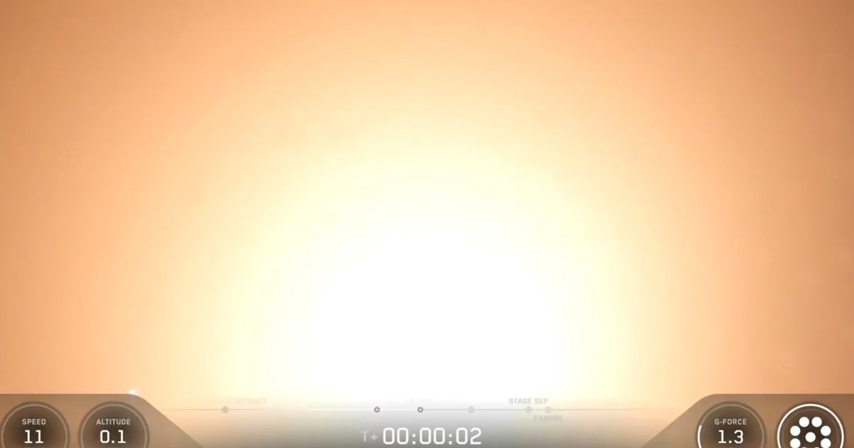 You won't see a weirder rocket launch than this Falcon 9 flying in fog