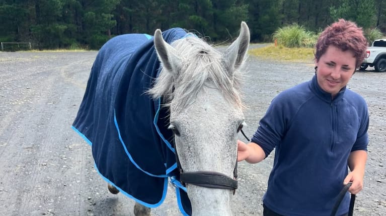 Scooter after he was safely back and reunited. Photo: Supplied