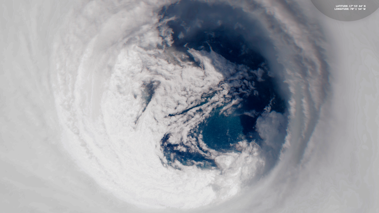 The eye of hurricane Melissa. Pic: Copernicus Sentinel-2 imagery
