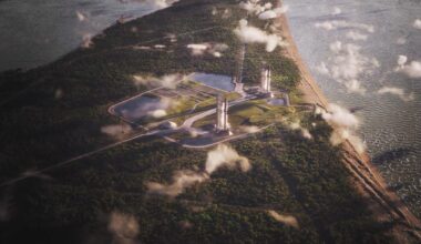 A mock up of what SpaceX's Cape Canaveral launch pads would look like