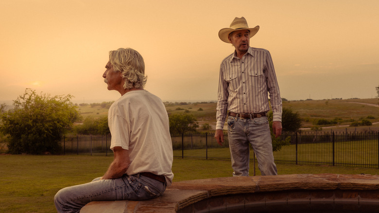 Sam Elliott as T.L. and Billy Bob Thornton as Tommy in Landman