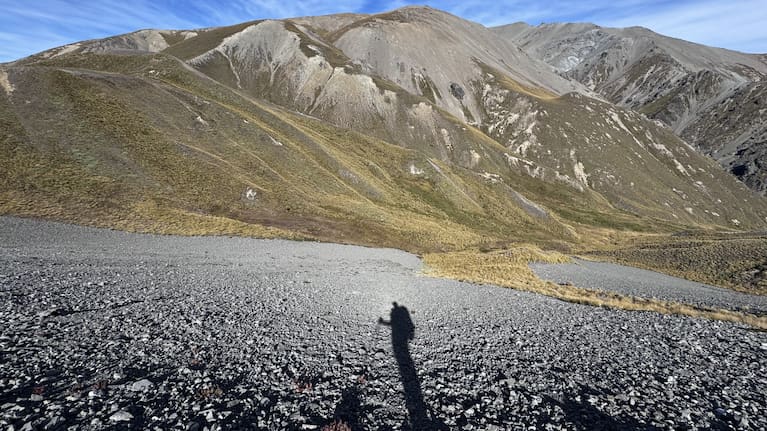 Me and my shadow near lake Tekapo. 