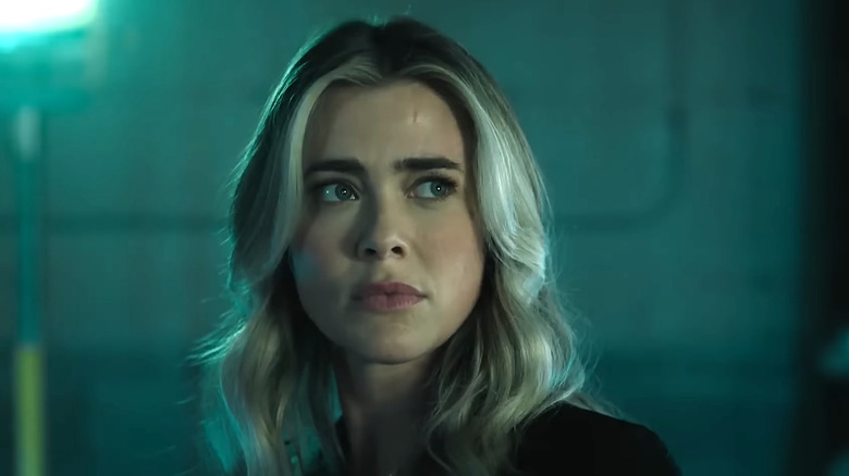 Melissa Roxburgh's Bex Henderson looking to the side in The Hunting Party