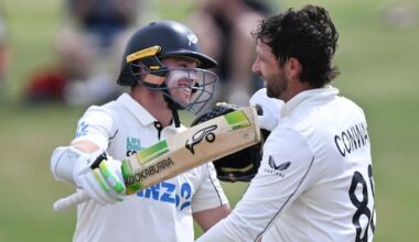 Openers Latham and Conway make history to put New Zealand in charge